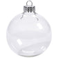 10 x Glass Bauble 8cm Diameter Round Clear with Silver Cap - table or tree centrepice personal memory theme craft gift