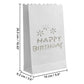50 Pack White Happy Birthday Luminary Paper Candle Tea Light Lantern Bags Garden Anniversary Birthday Night Decorations Evening Party