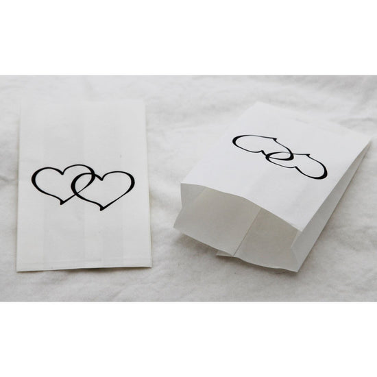 100 Pack Wedding Cake Bags Greaseproof Wax Paper Slice Take Home Favour Large Heart