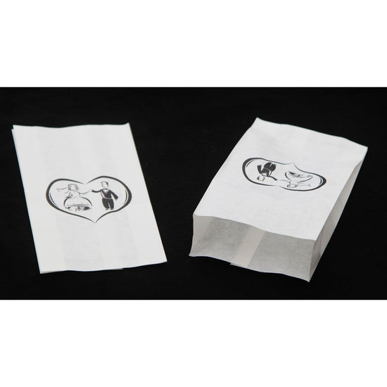 100 Pack Wedding Cake Bags Greaseproof Wax Paper Slice Take Home Favour Bride Groom in Heart