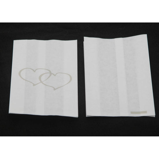 150 Pack Wedding Cake Bags Greaseproof Wax Paper Slice Take Home Favour Large Silver Heart