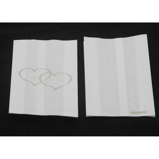200 Pack Wedding Cake Bags Greaseproof Wax Paper Slice Take Home Favour Large Silver Heart