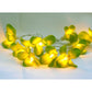 1 Set of 20 LED Green Frangipani Flower Battery String Lights Christmas Gift Home Wedding Party Decoration Outdoor Table Garland Wreath