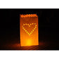 20 Pack White Heart Luminary Paper Candle Tea Light Lantern Bags Garden Wedding Anniversary Birthday Night Decorations Evening Party