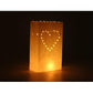 20 Pack White Heart Luminary Paper Candle Tea Light Lantern Bags Garden Wedding Anniversary Birthday Night Decorations Evening Party