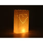 50 Pack White Heart Luminary Paper Candle Tea Light Lantern Bags Garden Wedding Anniversary Birthday Night Decorations Evening Party