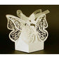 50 Piece Pack - Ivory Cream Butterfly Wedding Engagement Party Bomboniere Favour Lolly Gift Almond Card Box