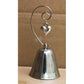 50 Pack of Silver Wedding Kissing Bell Name Card Stand Holder with Heart in Ring Bomboniere Favour Gift