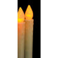 10 Pack Taper Stick White Battery Candle - Natural Flame Light Colour No Flicker - Gold Stand Base