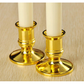 10 Pack Taper Stick White Battery Candle - Natural Flame Light Colour No Flicker - Gold Stand Base