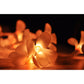 1 Set of 20 LED Orange Frangipani Flower Battery String Lights Christmas Gift Home Wedding Party Decoration Outdoor Table Garland Wreath