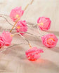 20 Pink Rose 3D Fairy Lights 3M String, Battery (AA) Indoor & Outdoor Decorations Wedding Valentines Romantic Room Table Lighting