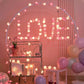 50 Pink n White Rose 3D Fairy Lights 5M LONG String, Battery (AA) Indoor & Outdoor Decorations Wedding Valentines Romantic Room Table Lighting