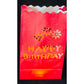20 Pack Red Happy Birthday Luminary Paper Candle Tea Light Lantern Bags Garden Anniversary Birthday Night Decorations Evening Party