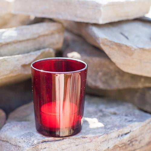 40 Pack Red Glass Votive Tealight Candle Holders House Party Cenrepiece Xmas Wedding Decor Glass Candlestick Party Decorations Bridal Valentines Event