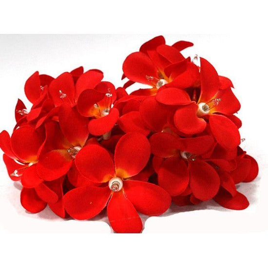 1 Set of 20 LED Deep Red Frangipani Flower Battery String Lights Christmas Gift Home Wedding Party Decoration Outdoor Table Garland Wreath