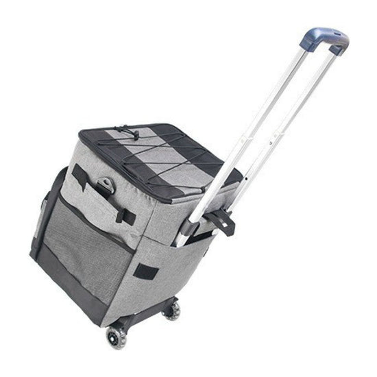 Cooler Picnic Bag Trolley Thermally Insulated - 36L - 60 cans - Grey - Drinks Food Cool Bag Rainproof