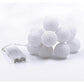 1 Set of 20 LED White 5cm Cotton Ball Battery Powered String Lights Christmas Gift Home Wedding Party Bedroom Decoration Outdoor Indoor Table Centrepiece