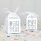 50 Piece Pack - White Dove Bird Heart Wedding Bomboniere Favor Lolly Gift Card Box