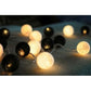 1 Set of 20 LED Black White 5cm Cotton Ball Battery Powered String Lights Xmas Gift Home Wedding Party Bedroom Decoration Outdoor Indoor Table Centrepiece