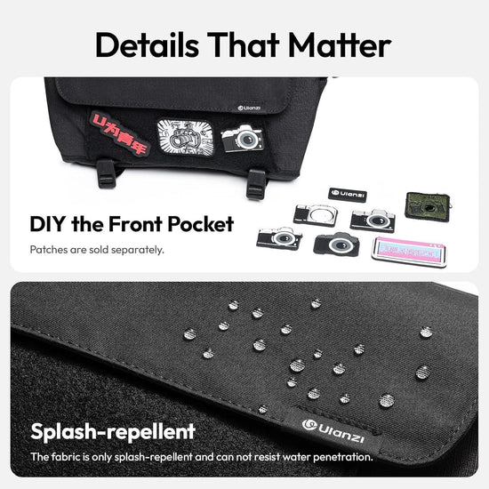 ULANZI BP11 8L Camera Sling Bag with Tripod Holder for Men Women, Lightweight Splash-proof DSLR/Mirrorless Anti-Theft Crossbody Bag for Travel Hiking Photography Customizable Front Pocket Camera Bag