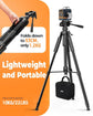 CIGMAN 59-inch Lightweight Adjustable Laser Level Tripod with 3-Way Swivel Pan Head, Bubble Level, Phone Holder, Quick Release Plate with 1/4" Screw Mount & 5/8" UNF Adapter Nut, Camera & Phone Tripod