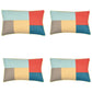 Pack of 4 Geo Beige Block Design Rectangle Cushion Cover 30cm x 50cm