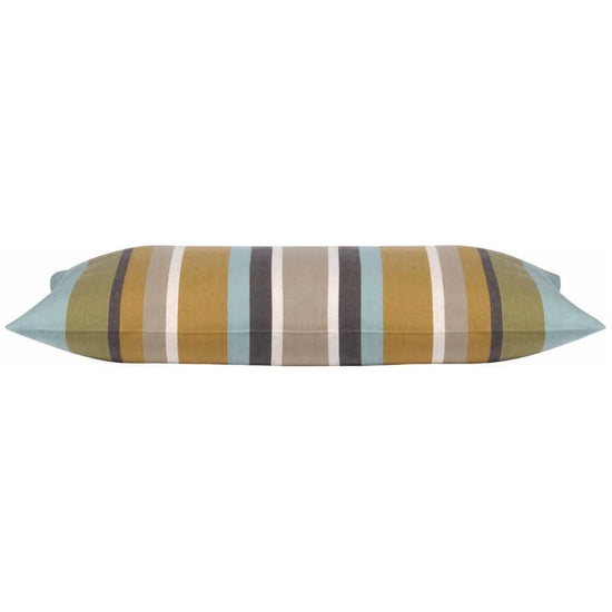 Pack of 4 Corban Aqua Rectangle 35x70cm Striped Multicoloured Cushion Cover Nautical