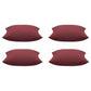 Pack of 4 Elements Deep Red Solid Base Colour Square Cushion Covers