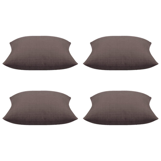 Pack of 4 Elements Stone Brown Solid Base Colour Square Cushion Covers