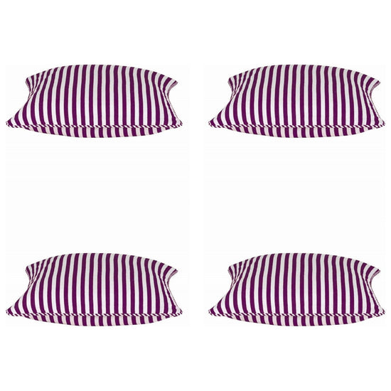 Pack of 4 Dandi Fuchsia Plum Purple & White Striped Square Cushion Covers 40x40cm