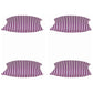 Pack of 4 Dandi Fuchsia Plum Purple & White Striped Square Cushion Covers 40x40cm