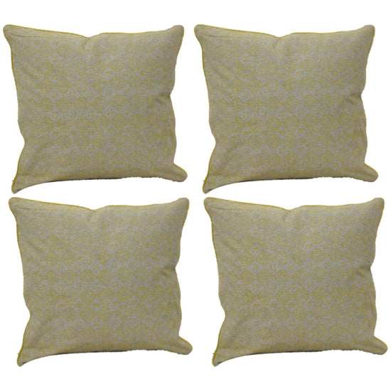 Pack of 4 Azuk Mustard Yellow & Grey 50cm x 50cm Cushion Covers