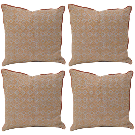 Pack of 4 Azuk Orange & Grey Cushion Covers 50cm x 50cm