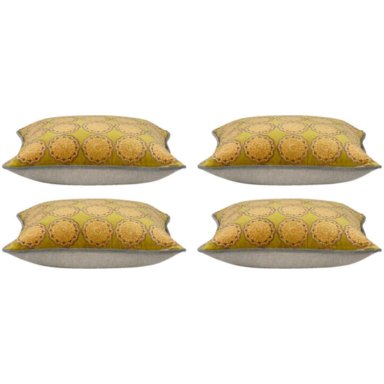 Pack of 4 Duffy Mustard and Grey Square Cushion Covers