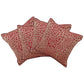 Pack of 4 Flower Marone Petal Design Square Cushion Covers Maroon