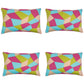 Pack of 4 Geo Green Geometric Design Rectangle 40x60cm Cushion Covers