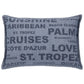 Pack of 4 Denim Sunshine Wording Cushion Cover Cruises, Caribbean, Love etc