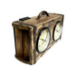 Table Clock - Brick Mould Dual Dial