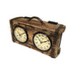 Table Clock - Brick Mould Dual Dial