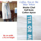 Coffee, Tea or Me Blue White Master Chef Half Cotton Apron 86 x 96 cm