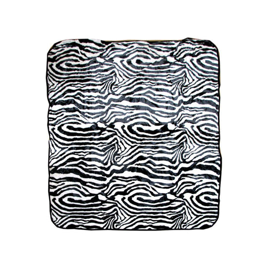 Animal Skin Pattern Faux Mink Blanket Queen Zebra