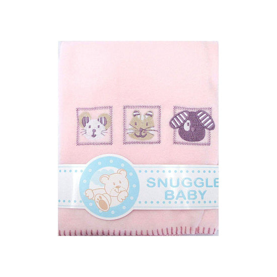 Animal Pink Embroidered Polar Fleece Baby Blanket 80 x 100 cm