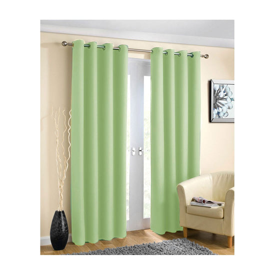 Pair of Blockout Plain Eyelet Curtains Sage