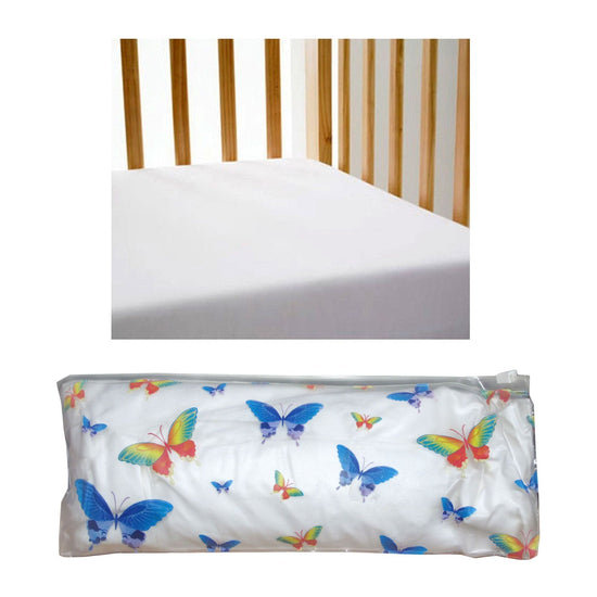 Gypsy Kids 100% Cotton Large Cot Fitted Sheet White 75 x 131 + 11 cm