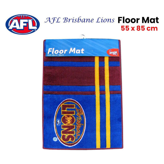 AFL Brisbane Lions Rubber Backed Floor Mat 55 x 85 cm