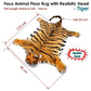 Faux Animal Floor Rug with Realistic Head Wild Tiger