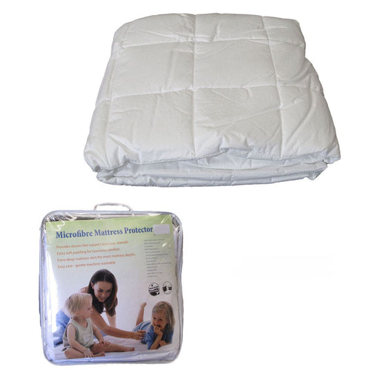 Cotton Japara Cover Microfiber Filling Mattress Protector Double