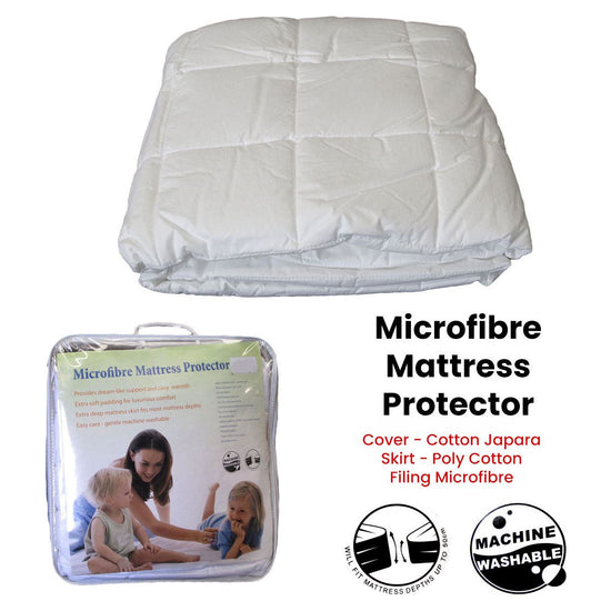 Cotton Japara Cover Microfiber Filling Mattress Protector Double