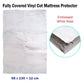 Fully Covered Vinyl Cot Mattress Protector Embossed Rose White 68 x 130 + 12 cm